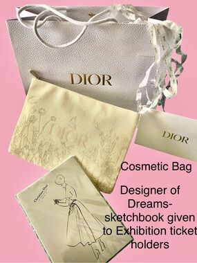 Dior 2Pc New Cosmetic Bag & Sketchbook-from Designer of Dreams Exhibition